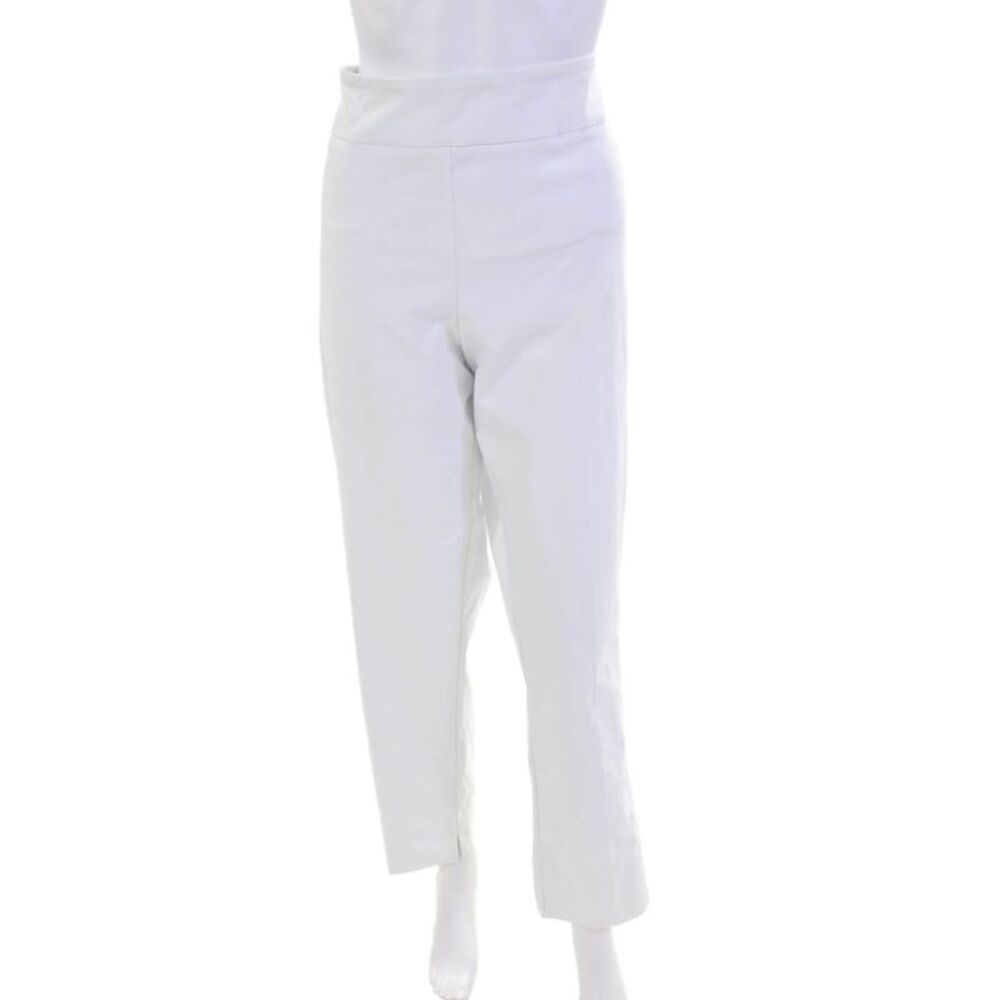 Estelle & Finn Womens High Rise Double Slit Pleated Pants White Size 16